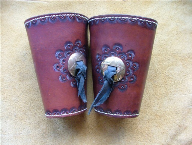 cowboy leather wrist cuffs-img-0