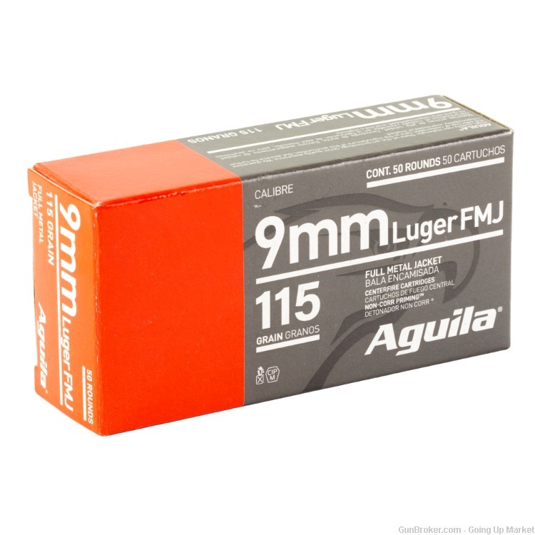 AGUILA Brass 9mm 115 grain FMJ 1000 rounds (FREE RANGE DAY TRAINING PACK!)-img-3