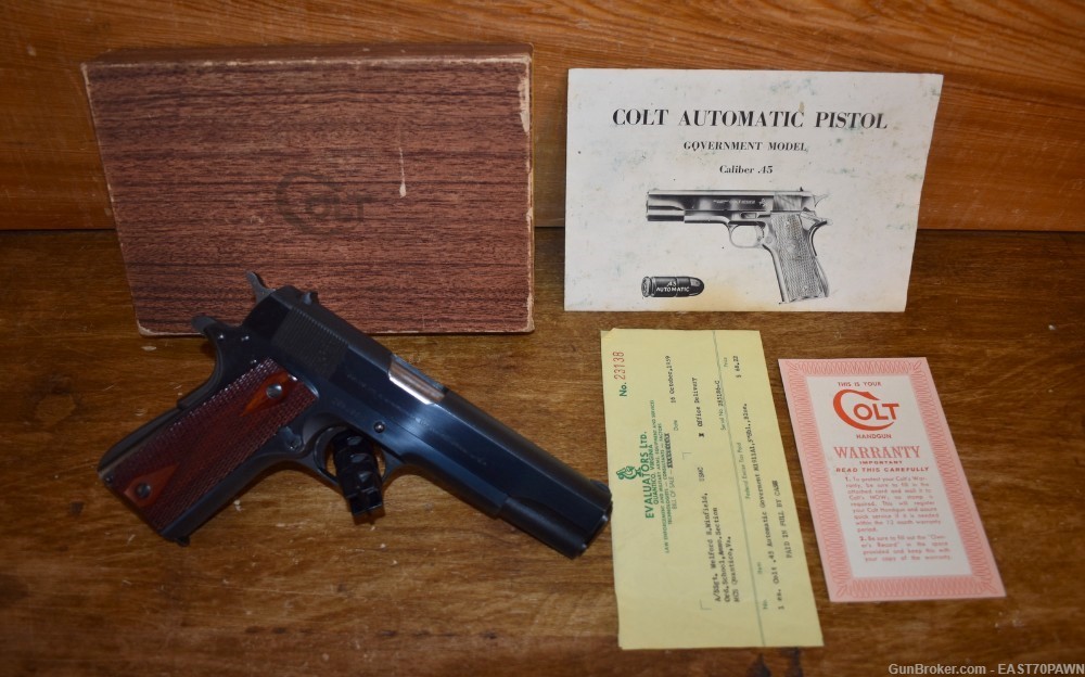 1959 Colt 1911 Government Model .45 ACP Pistol W/ Box & Bill of Sale C&R-img-0