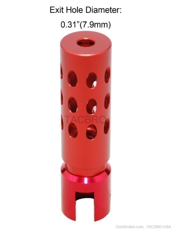 TACBRO Red Ruger 1022 Muzzle Brake Compensator For .22 Non-Threaded 10/22-img-3