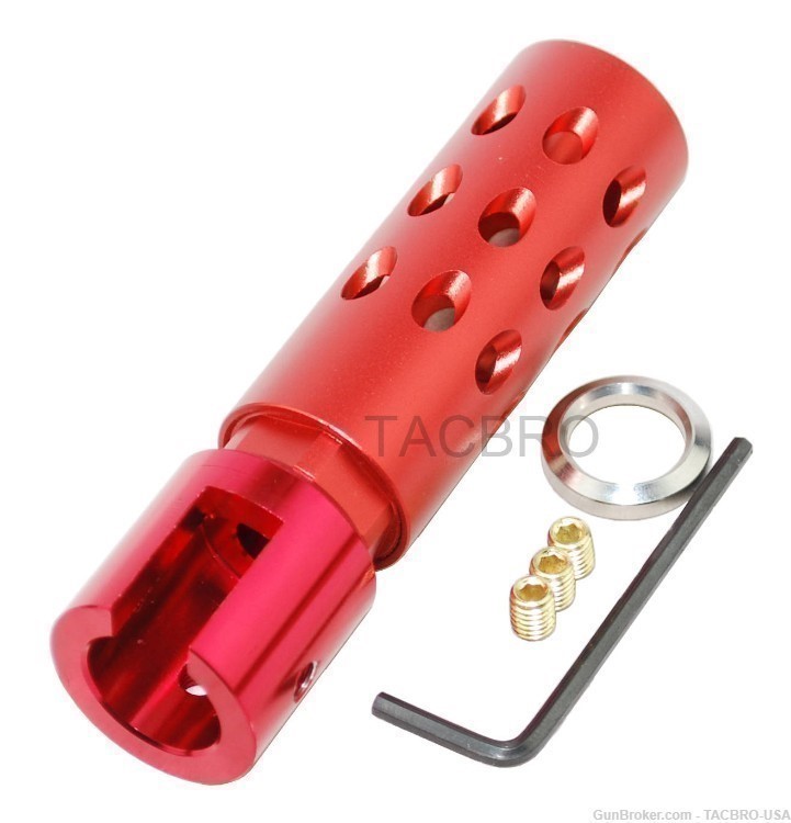 TACBRO Red Ruger 1022 Muzzle Brake Compensator For .22 Non-Threaded 10/22-img-0