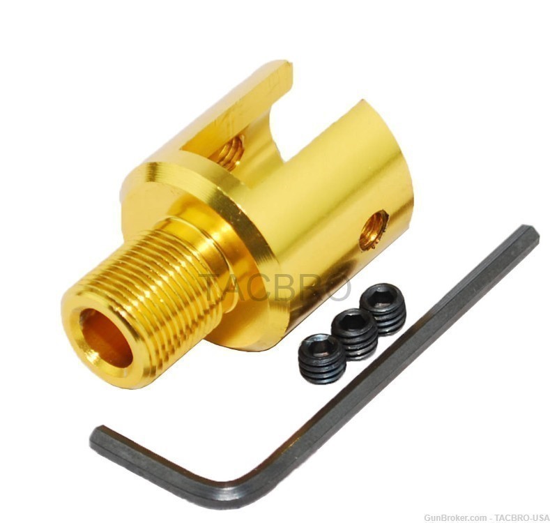 TACBRO Ruger .22 Single Action Revolver Muzzle Adapter 1/2"x28 TPI - Gold-img-0