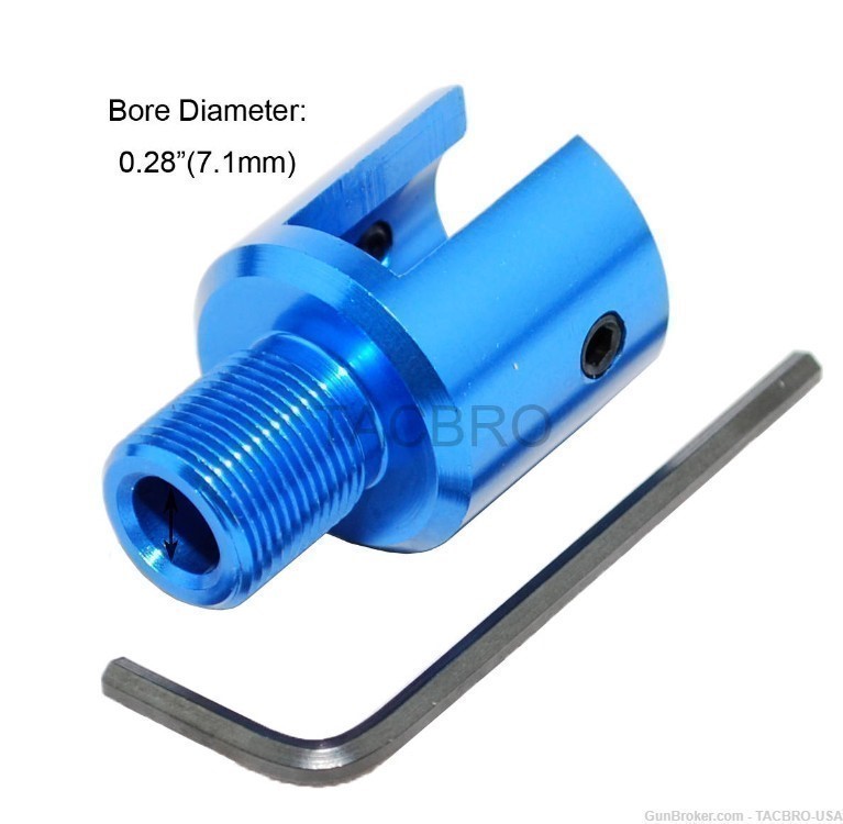 TACBRO Ruger .22 Single Action Revolver Muzzle Adapter 1/2"x28 TPI - Blue-img-3