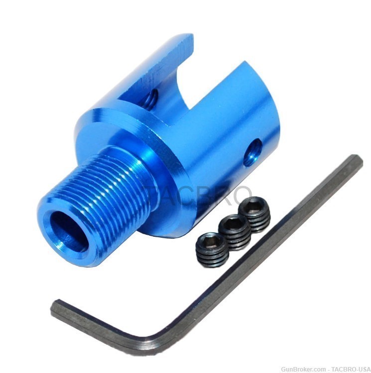 TACBRO Ruger .22 Single Action Revolver Muzzle Adapter 1/2"x28 TPI - Blue-img-0