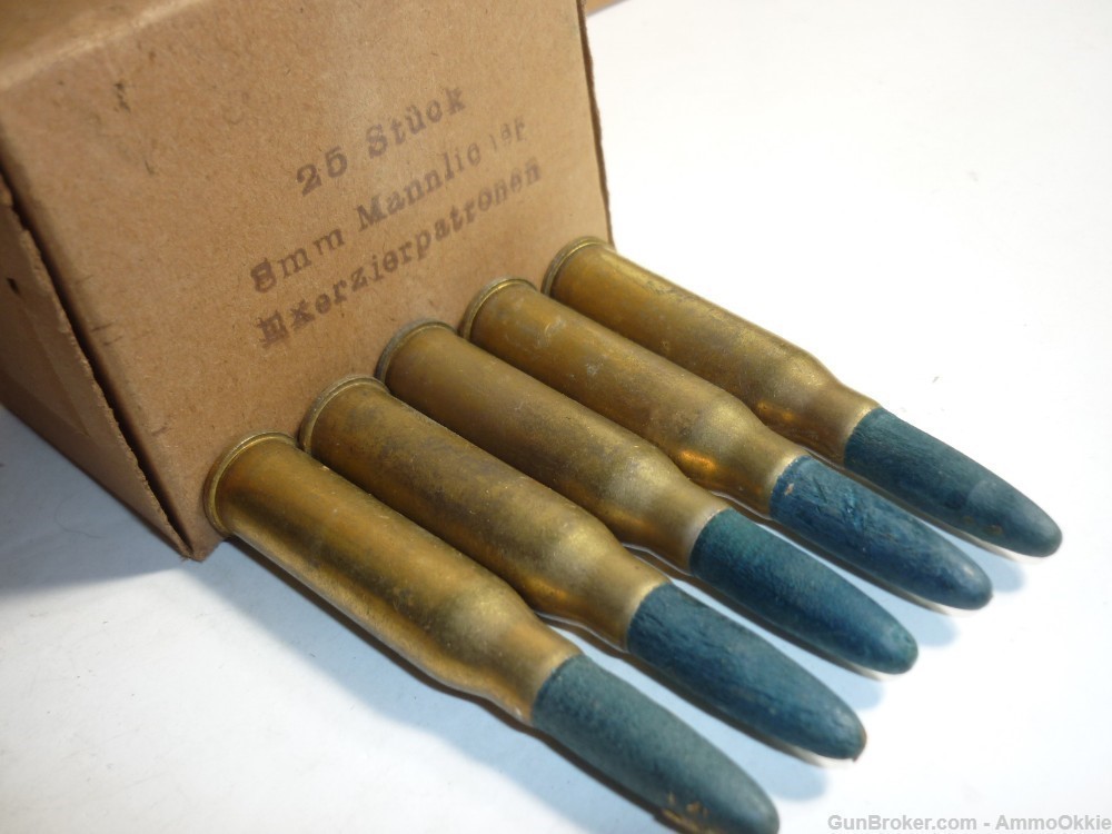 5rd EXERZIERPATRONEN Wood Bullet Blanks 8x50r Mannlicher-img-1