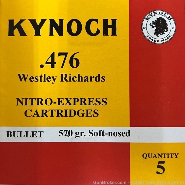 KYNOCH- UNITED KINGDOM- 476 WESTLEY RICHARDS- 520 GRAIN- SN - 5-ROUND BOX!-img-2