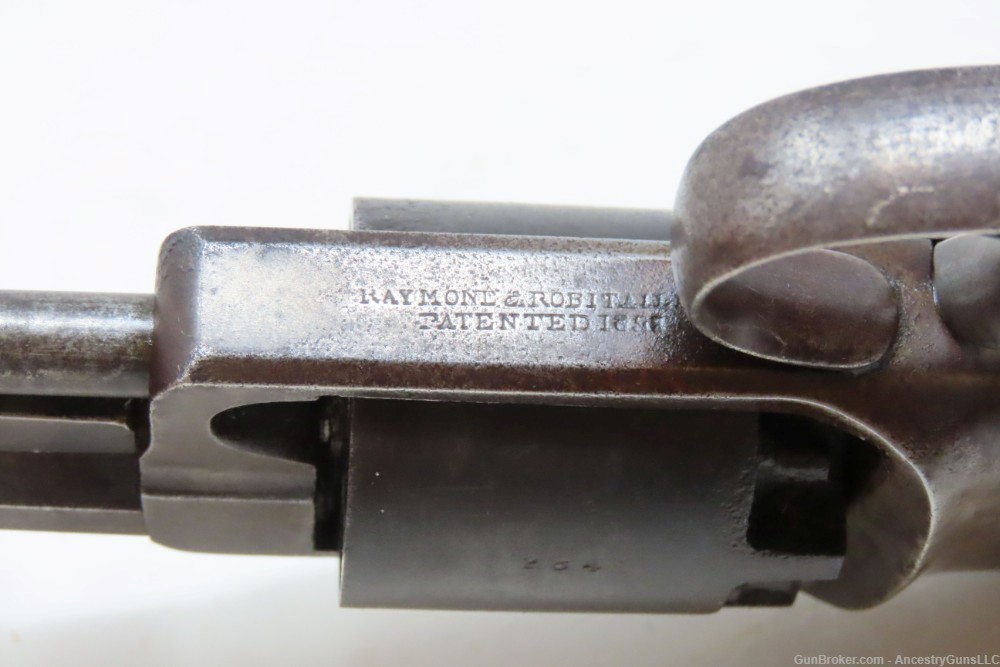 SCARCE CIVIL WAR Antique Raymond & Robitaille PETTENGILL .34 NAVY Revolver -img-11