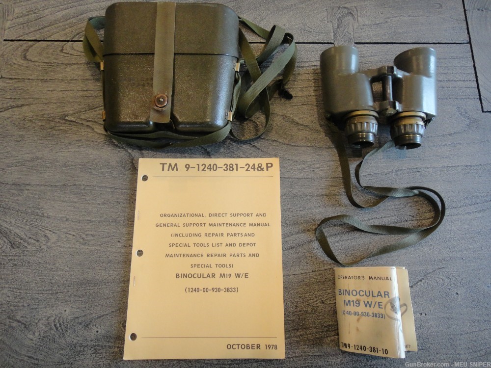 M19 Binoculars with case Vietnam USGI Scout Sniper Observer Army USMC -G212-img-0