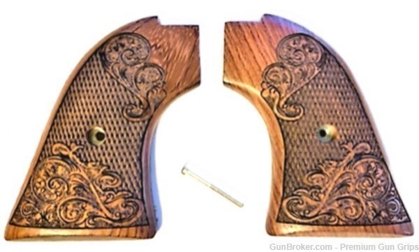 Heritage Arms Rough Rider Grips Carved Rosewood Scroll -img-0