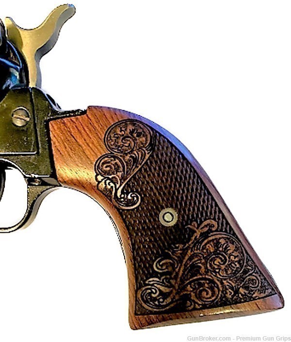 Heritage Arms Rough Rider Grips Carved Rosewood Scroll -img-1