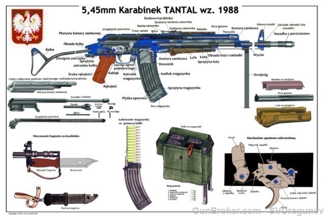 Polish Poland TANTAL 5.45 AKMN AK74 Rifle Poster-img-0