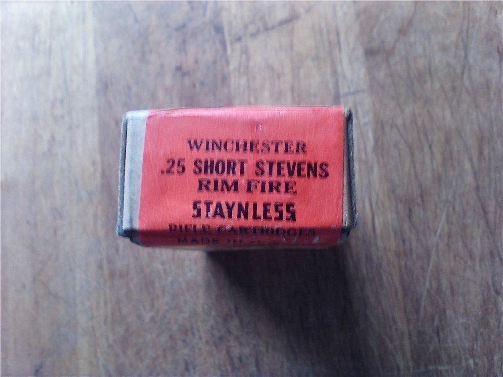 Vintage Winchester 25 short Stevens Rim Fire Staynless cartridges-img-1