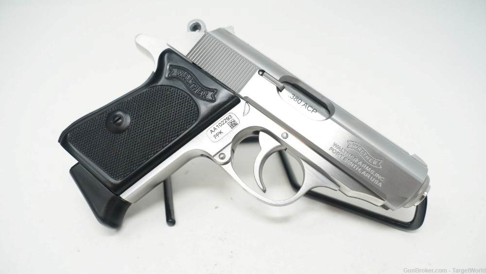 WALTHER PPK .380 ACP STAINLESS STEEL 6 ROUNDS (WAG4796001)-img-1