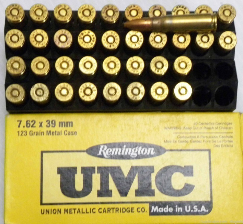 37 Rds of Remington UMC 7.62 X 39mm Ammunition 123 Gr FMJ-img-0