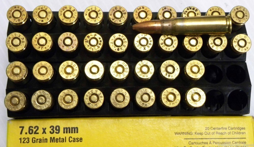 37 Rds of Remington UMC 7.62 X 39mm Ammunition 123 Gr FMJ-img-1