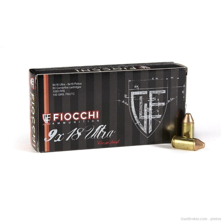 Fiocchi 9x18 Ultra/Police 100gr FMJTC 50ct-img-0