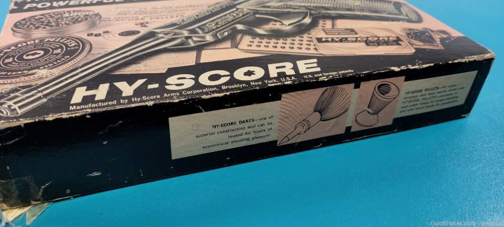 Hy-Score Target Model 800 Air Pistol Gun .22 Pellets Box & Provenance #941-img-15