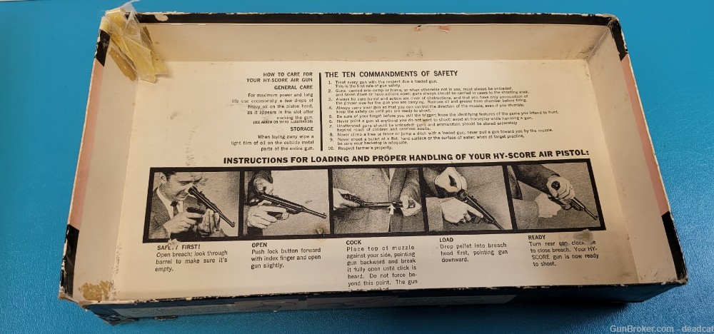 Hy-Score Target Model 800 Air Pistol Gun .22 Pellets Box & Provenance #941-img-13