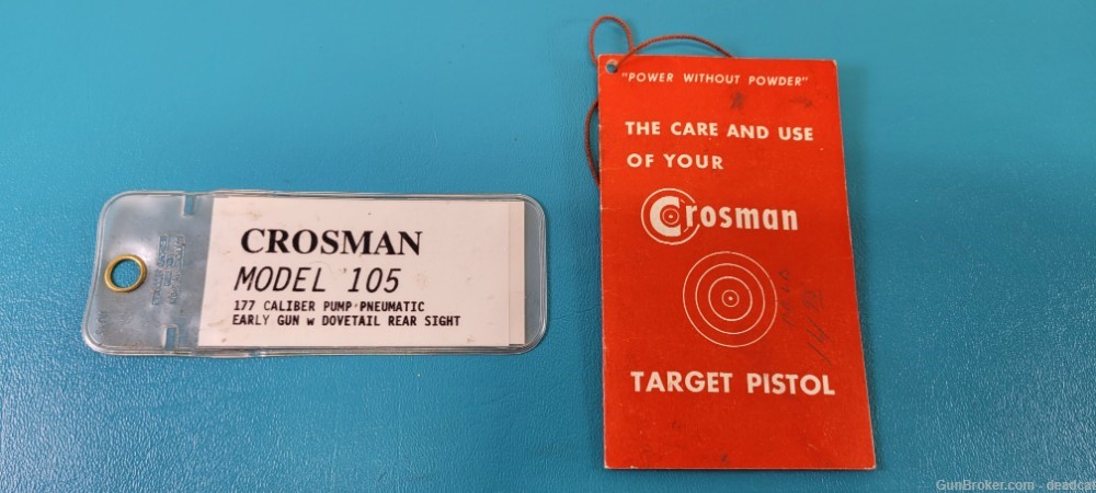 Early Crosman Model 105 Bullseye Air Pistol in Box + Provenance #1041      -img-13