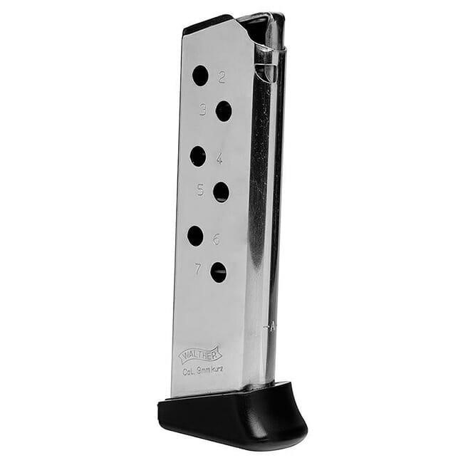 Walther PPKS .380 ACP 7rd Finger Rest Nickel Magazine 2246012-img-0