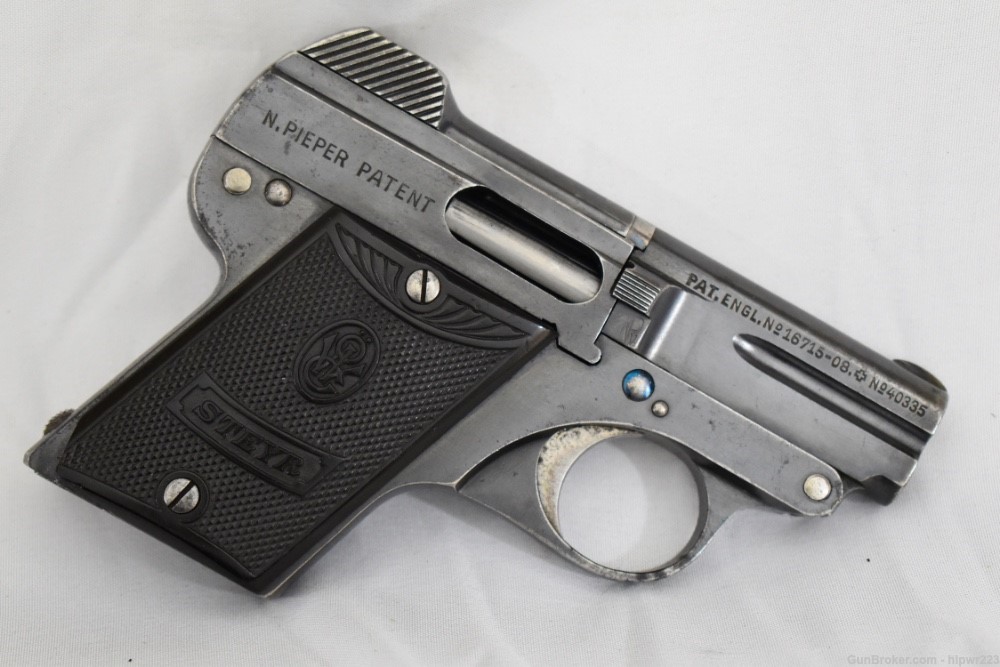 Steyr-Pieper Model 1909 vest pocket .25 ACP pistol made in 1914 C&R OK-img-0