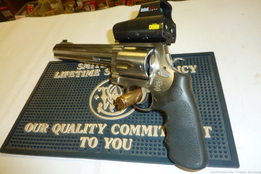 SMITH & WESSON 500 8.38" BBL REVOLVER W/ BUSHNELL HOLO SIGHT-img-0