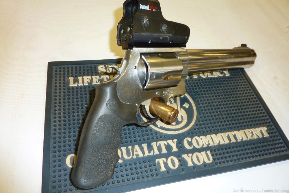 SMITH & WESSON 500 8.38" BBL REVOLVER W/ BUSHNELL HOLO SIGHT-img-6
