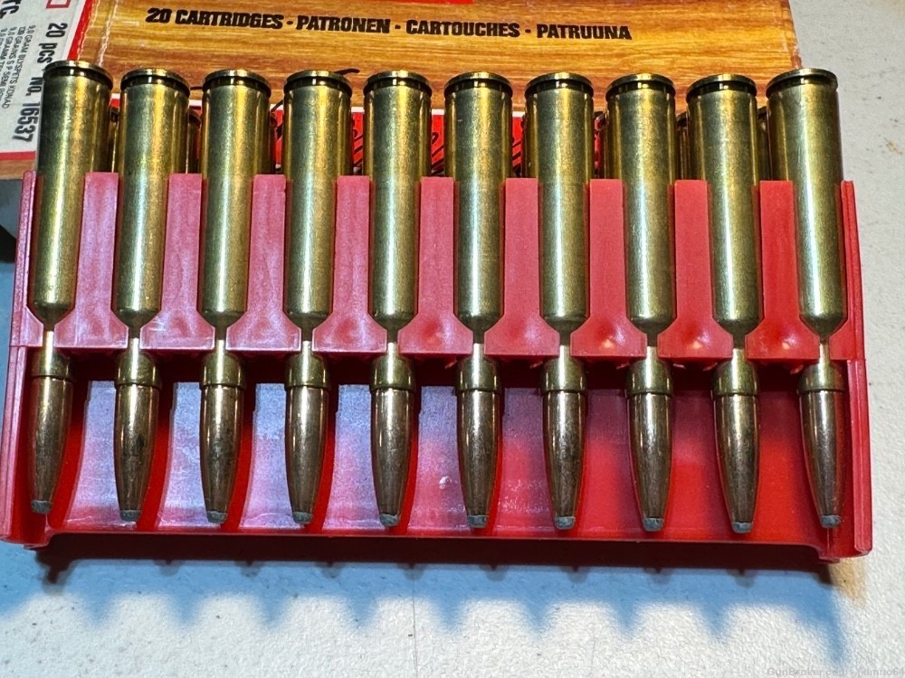 20 rounds of Norma 6.5 Carcano 139 grain Semi Pointed BT brass case -img-3