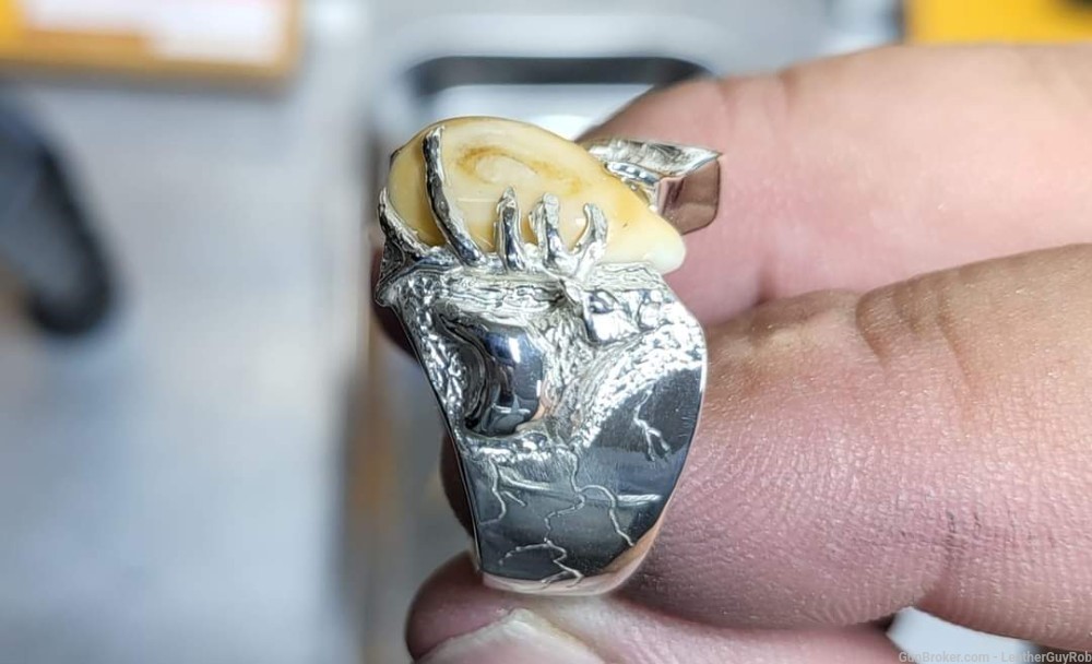 Men's Elk Ivory or Elk tooth ring-img-1