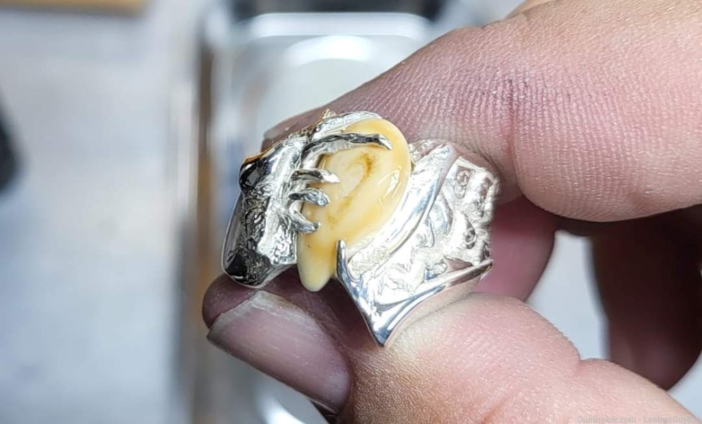 Men's Elk Ivory or Elk tooth ring-img-0