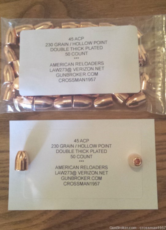 45 ACP 230 Grain Hollow Point Bullets Reloading Pistol-img-0