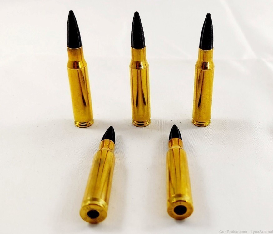 308 Winchester Brass Snap caps / Dummy Training Rounds - Set 5 - Black-img-0