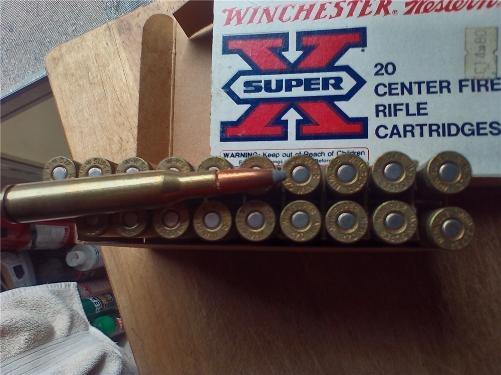 VINTAGE WINCHESTER WESTERN 270 WIN. 150 GR.POWER POINT SOFT POINT AMMO-img-0