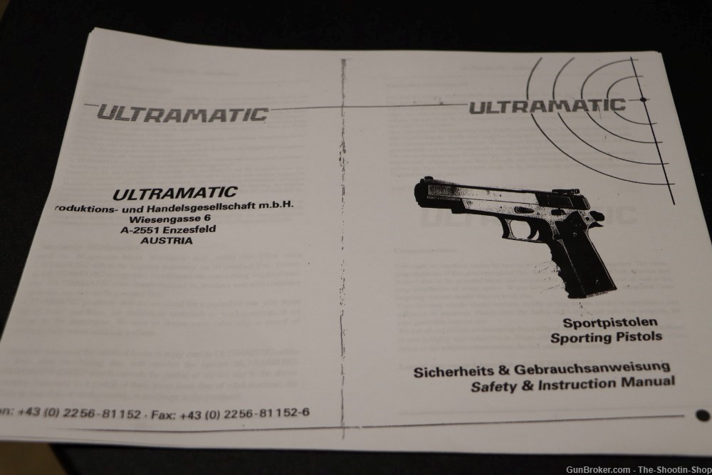 Wolf Ultramatic Sporting Pistols Safety & Instructional Manual RARE Copy -img-2