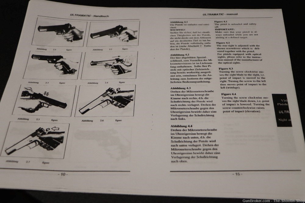 Wolf Ultramatic Sporting Pistols Safety & Instructional Manual RARE Copy -img-3