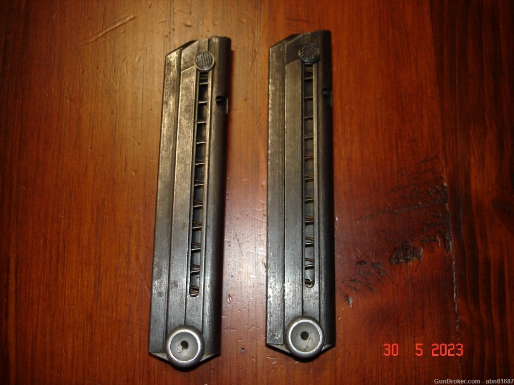 Pair of WWII German Luger P08 pistol magazines 122 Eagle37 #4143n & #1123m-img-1