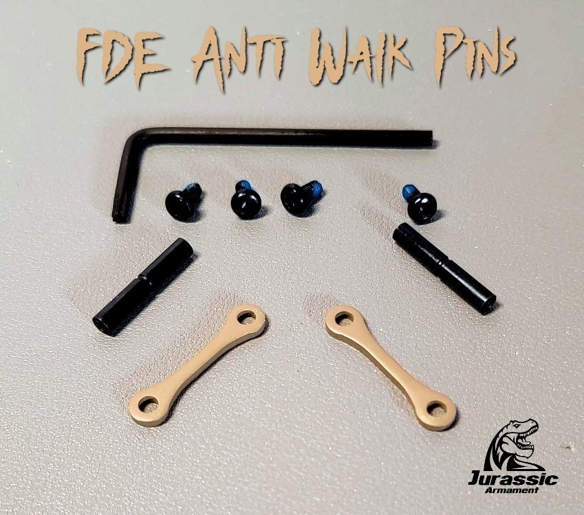 FDE Flat Dark Earth Anti Walk Pin set AR15 ANTI-ROTATIONAL Trigger & Hammer-img-0