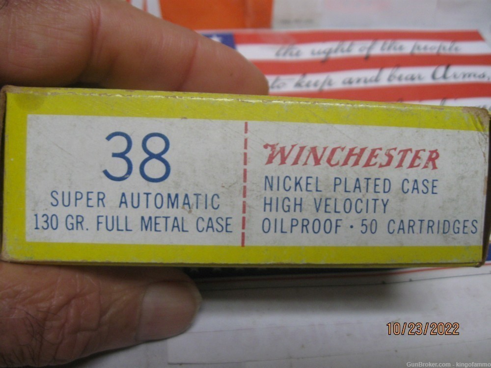Scarce Now 38 Super Automatic Pistol 50 Rnds WINCHESTER Super-Speed Box-img-4