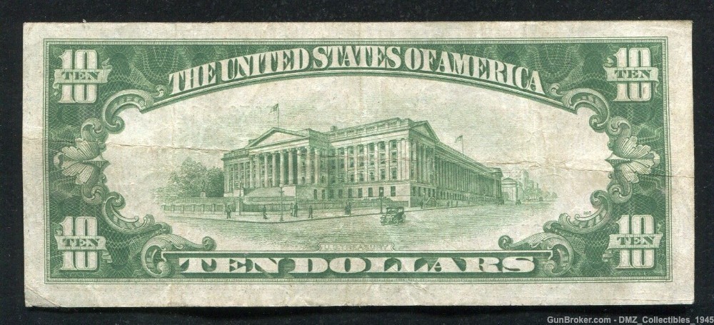 1928 $10 Federal Reserve Money Currency w/ Alexander Hamilton-img-1