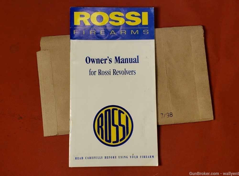 Rossi Owners Manual Revolver 1998 Factory Original pistol firearm-img-0