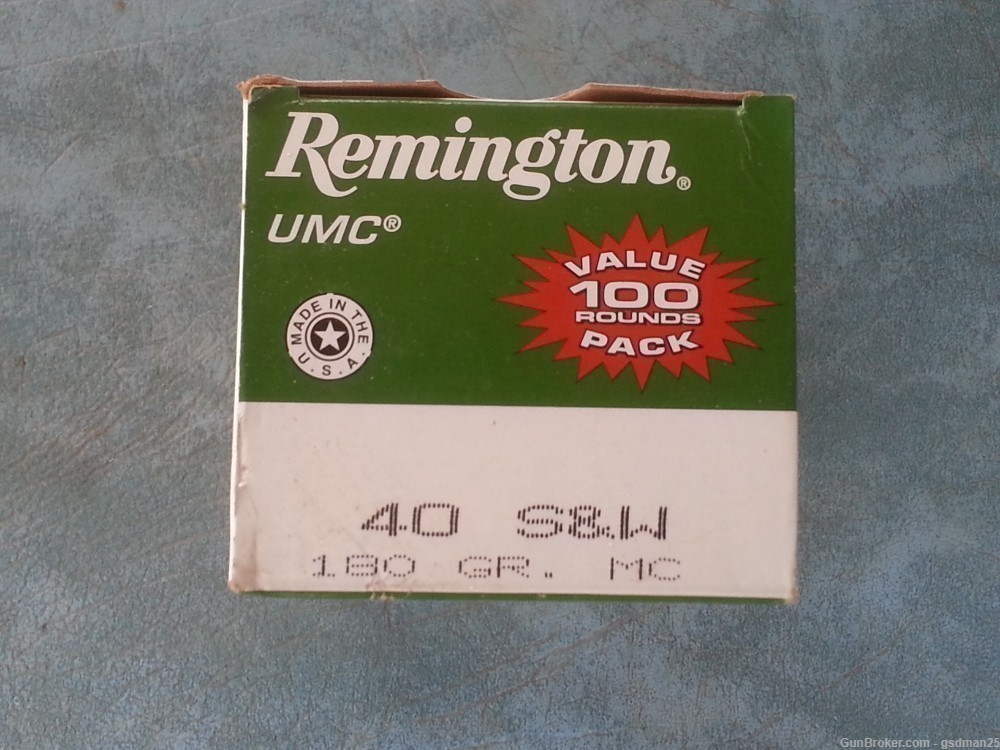 Remington 40 S&W 100 Rounds 180gr FMJ-img-0