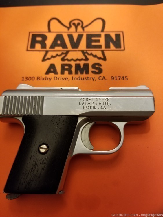 Raven / Phoenix Arms MP25, P25, Black Wood Grips (Sliding Safety)-img-3