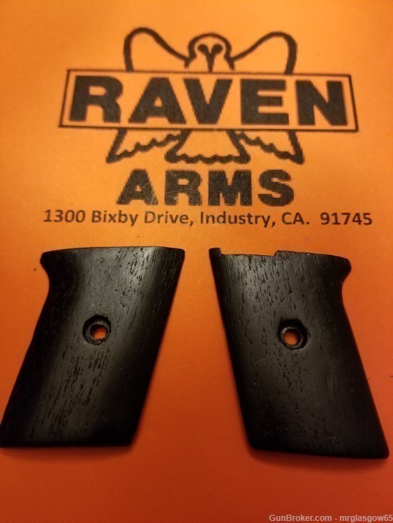 Raven / Phoenix Arms MP25, P25, Black Wood Grips (Sliding Safety)-img-1