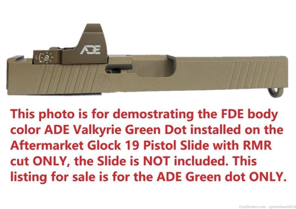 FDE! RD3-023 VALKYRIE GREEN Dot For Glock 17/19/22 Slide w/ RMR Cut red dot-img-7