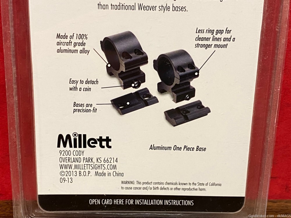 Millett Alluminum 1 Piece Base for Remington 783 Short Action-img-5