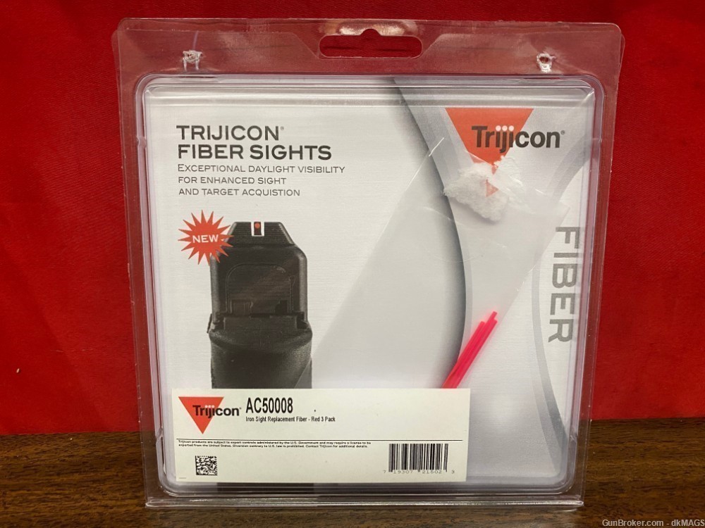 Trijicon Fiber Sights Iron Sight Replacement Red Fiber 3 Pack AC50008-img-0