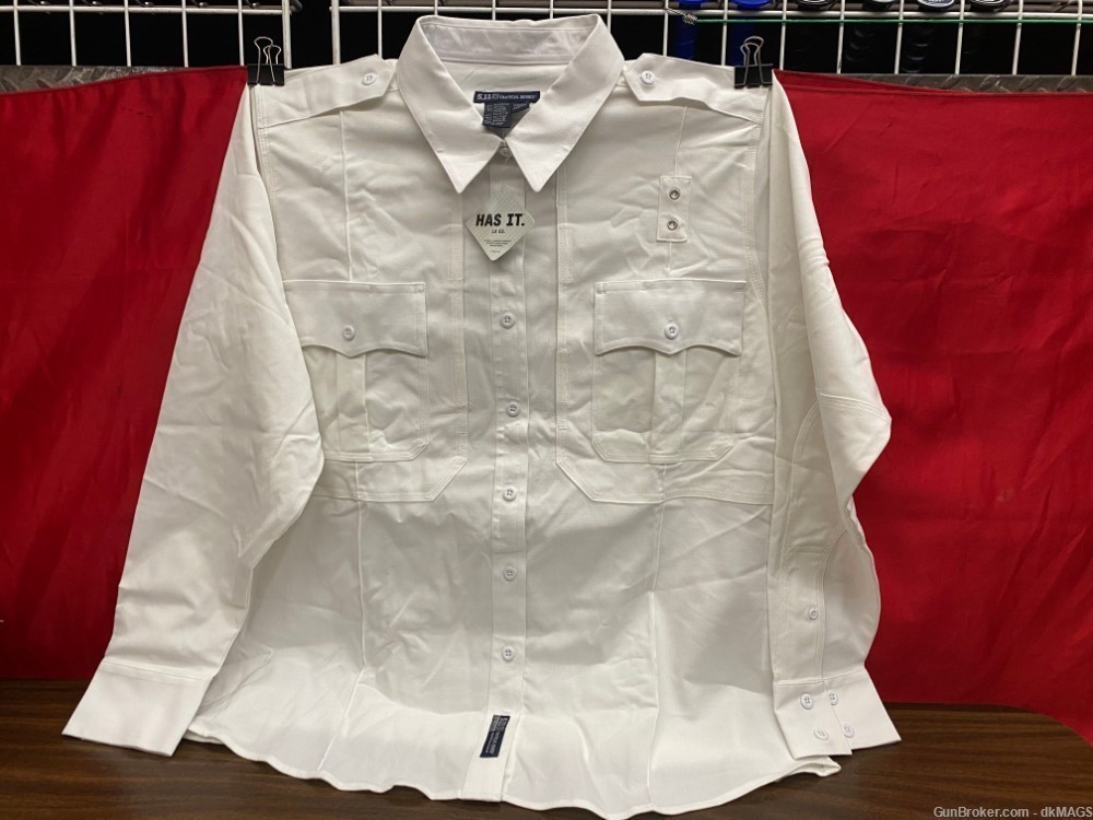 5.11 Tactical Series Womens XL Tactical Button Down Long Sleeve Shirt White-img-0