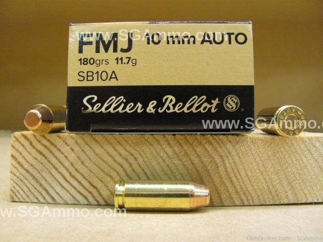 1000 Round Case - 10mm Auto 180 Grain FMJ Ammo By Sellier Bellot - SB10A-img-0