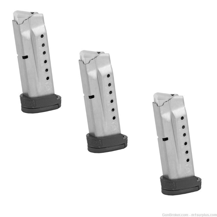 3 Pack - SMITH & WESSON 8rd Steel Magazines for 9mm S&W SHIELD Pistol-img-0