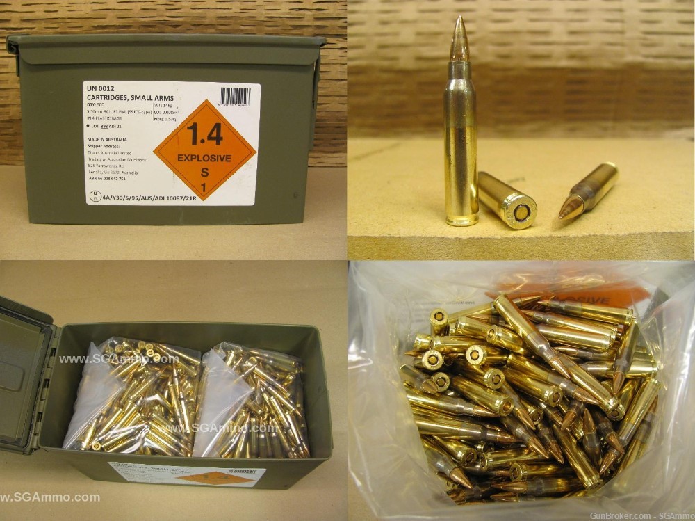 900 Round Can - 5.56mm 62 Grain FMJ SS109 ADI Mfg F1 Ball Ammo Loose Pack-img-0
